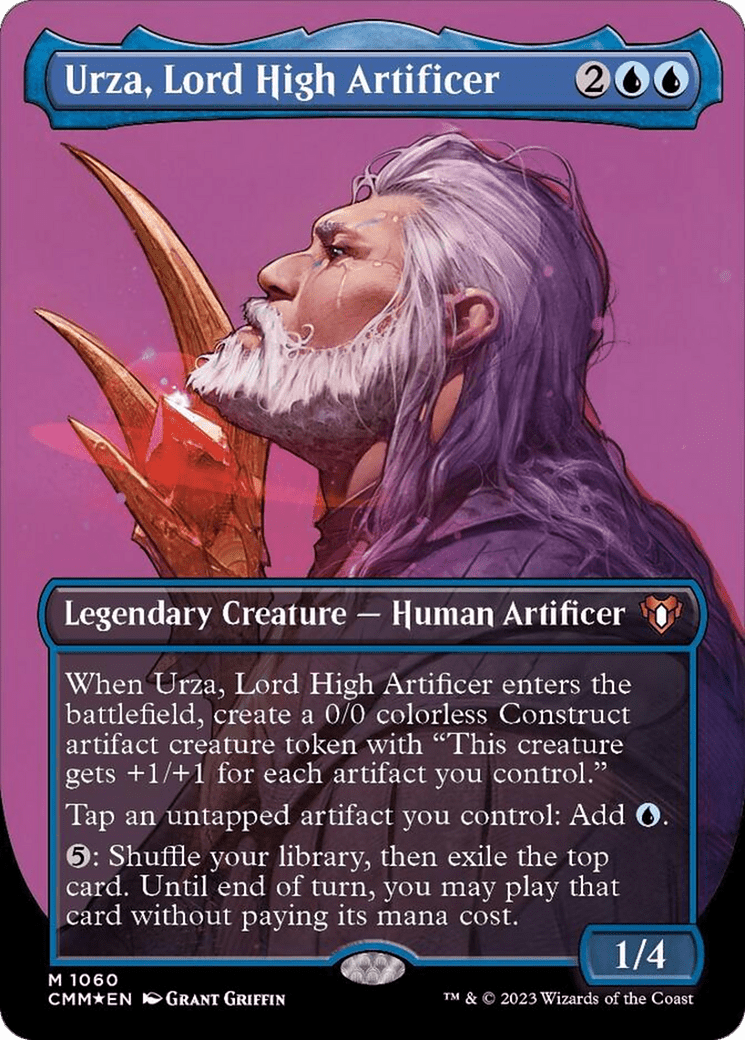 Urza, Lord High Artificer (Borderless Textured Foil Frame Break) [Commander Masters] MTG Single Magic: The Gathering  | Multizone: Comics And Games