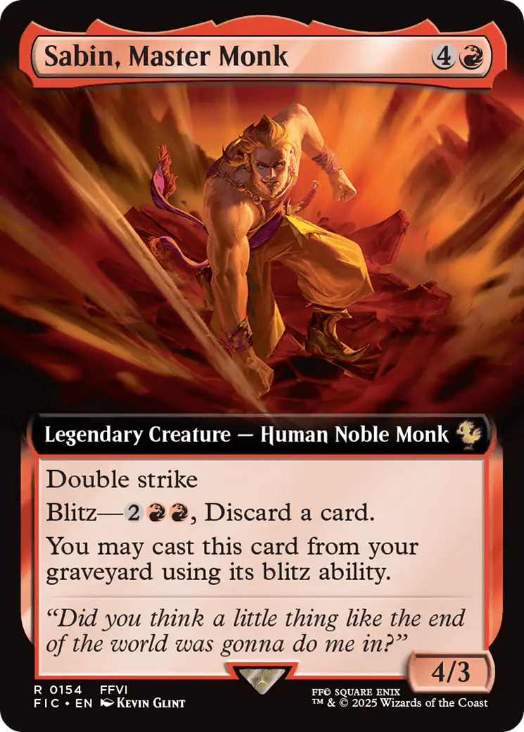 Sabin, Master Monk (Extended Art) [FINAL FANTASY Commander] MTG Single Magic: The Gathering  | Multizone: Comics And Games