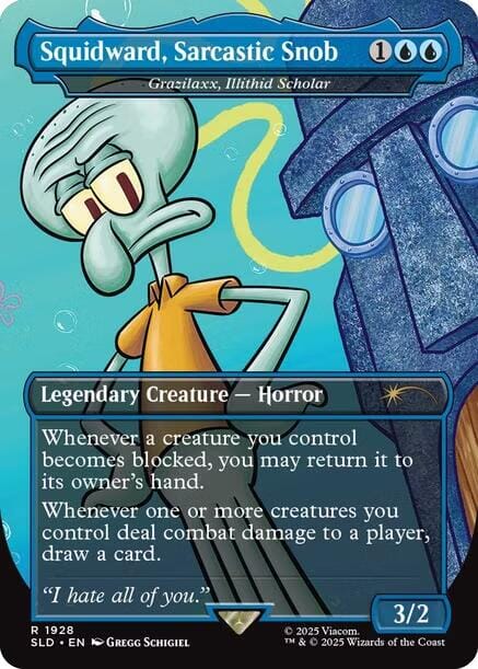Squidward, Sarcastic Snob - Grazilaxx, Illithid Scholar [Secret Lair Drop Series] MTG Single Magic: The Gathering  | Multizone: Comics And Games
