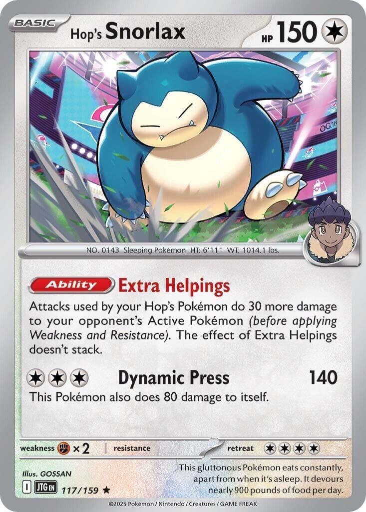Hop's Snorlax (117/159) [Scarlet & Violet: Journey Together] Pokemon Single Pokémon  | Multizone: Comics And Games