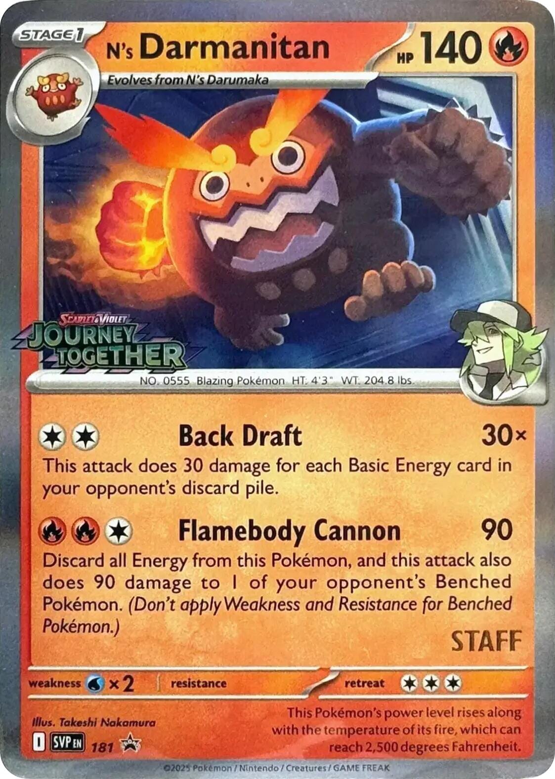 N's Darmanitan (181) (Prerelease Staff) [Scarlet & Violet: Black Star Promos] Pokemon Single Pokémon  | Multizone: Comics And Games