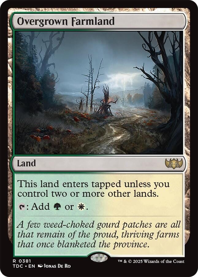 Overgrown Farmland [Tarkir: Dragonstorm Commander] MTG Single Magic: The Gathering  | Multizone: Comics And Games