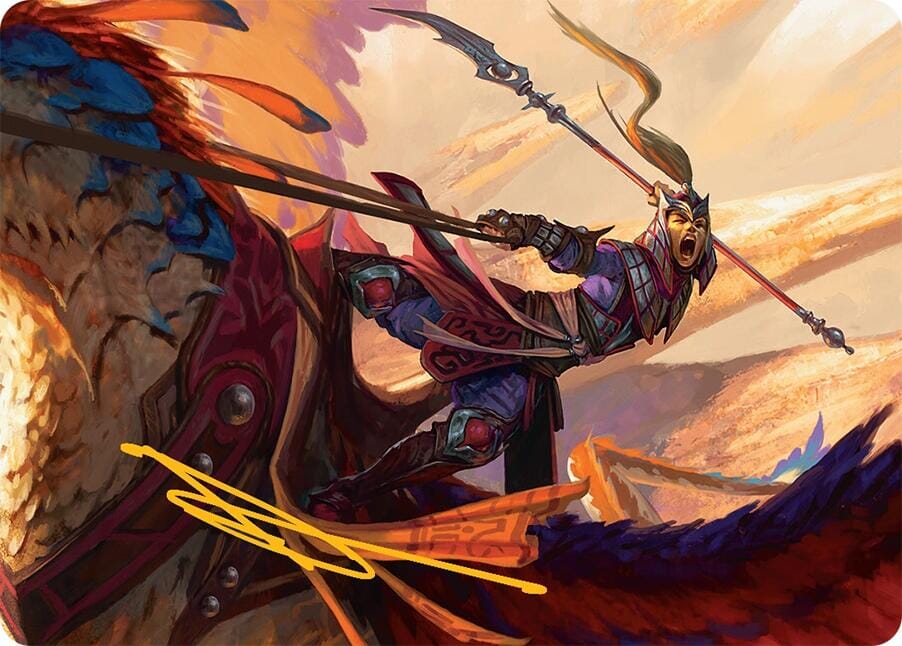Dragonback Lancer Art Card (3/54) (Gold-Stamped Signature) [Tarkir: Dragonstorm Art Series] MTG Single Magic: The Gathering  | Multizone: Comics And Games