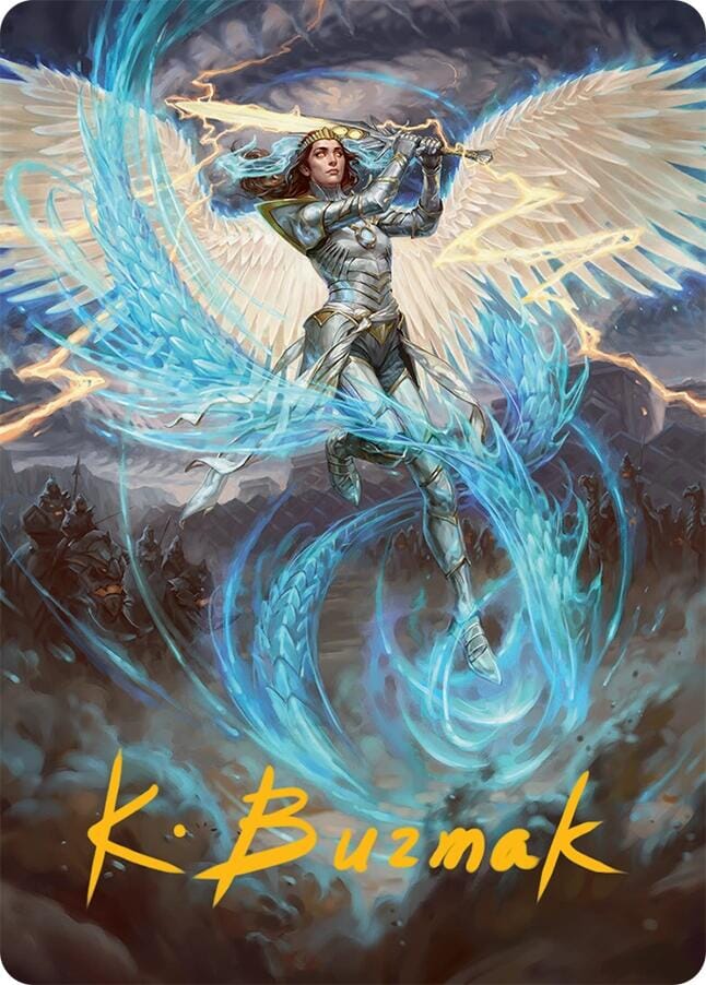 Elspeth, Storm Slayer Art Card (49/54) (Gold-Stamped Signature) [Tarkir: Dragonstorm Art Series] MTG Single Magic: The Gathering  | Multizone: Comics And Games