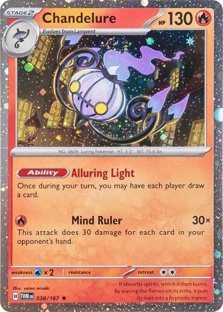 Chandelure (038/167) (Cosmos Holo) [Scarlet & Violet: Twilight Masquerade] Pokemon Single Pokémon  | Multizone: Comics And Games