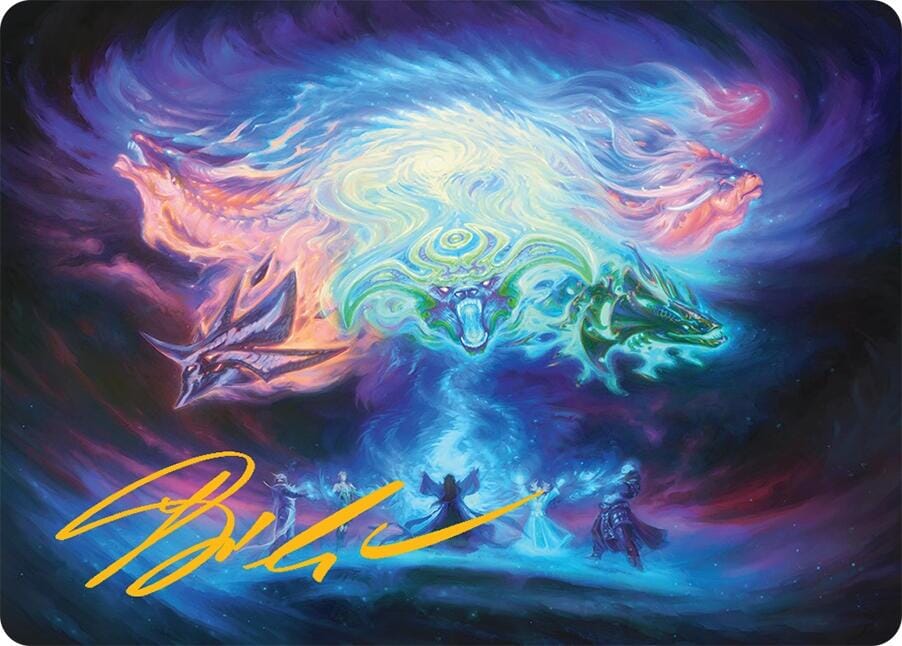 Call the Spirit Dragons Art Card (21/54) (Gold-Stamped Signature) [Tarkir: Dragonstorm Art Series] MTG Single Magic: The Gathering  | Multizone: Comics And Games