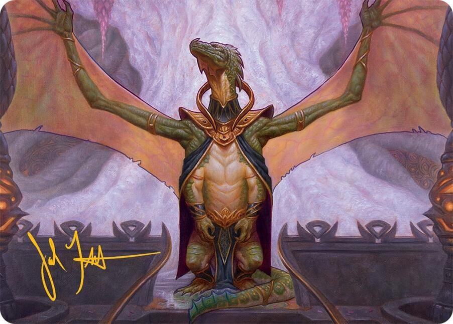 Kheru Goldkeeper Art Card (36/54) (Gold-Stamped Signature) [Tarkir: Dragonstorm Art Series] MTG Single Magic: The Gathering  | Multizone: Comics And Games