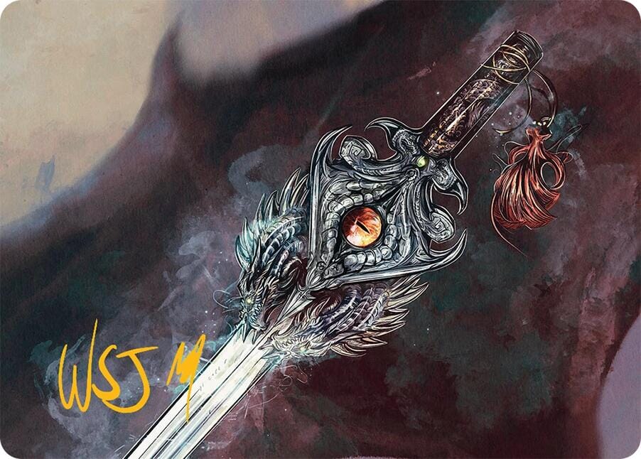Dragonfire Blade Art Card (40/54) (Gold-Stamped Signature) [Tarkir: Dragonstorm Art Series] MTG Single Magic: The Gathering  | Multizone: Comics And Games