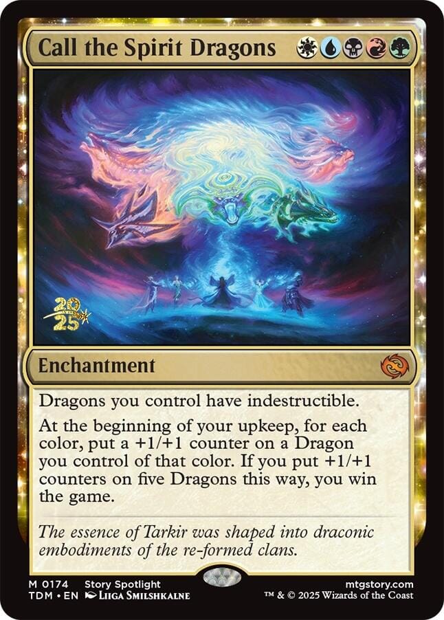 Call the Spirit Dragons [Tarkir: Dragonstorm Prerelease Promos] MTG Single Magic: The Gathering  | Multizone: Comics And Games