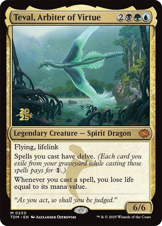 Teval, Arbiter of Virtue [Tarkir: Dragonstorm Prerelease Promos] MTG Single Magic: The Gathering  | Multizone: Comics And Games