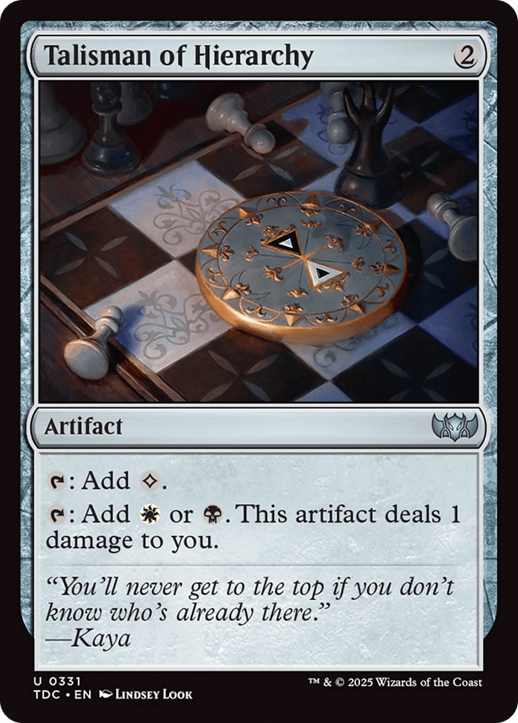 Talisman of Hierarchy [Tarkir: Dragonstorm Commander] MTG Single Magic: The Gathering  | Multizone: Comics And Games