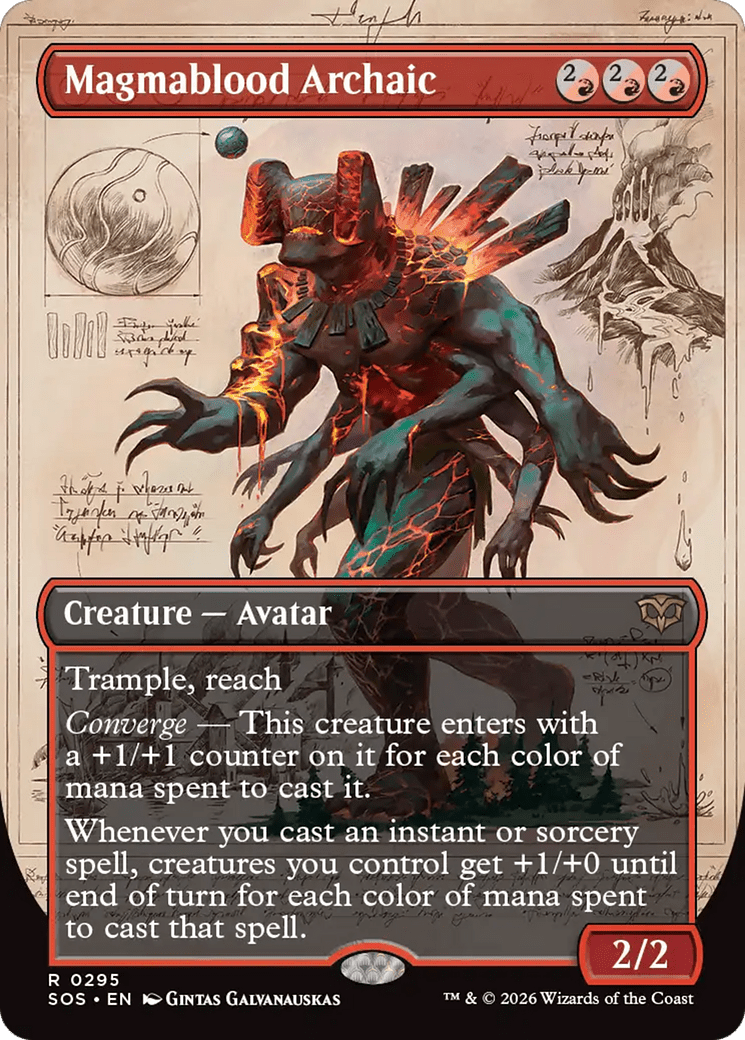Magmablood Archaic (Borderless) [Secrets of Strixhaven] MTG Single Magic: The Gathering  | Multizone: Comics And Games