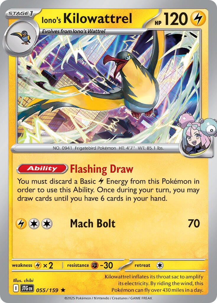 Iono's Kilowattrel (055/159) (Deck Exclusive) [Scarlet & Violet: Journey Together] Pokemon Single Pokémon  | Multizone: Comics And Games