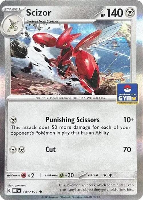 Scizor (141/197) (Pokemon Gym Promo) [Scarlet & Violet: Obsidian Flames] Pokemon Single Pokémon  | Multizone: Comics And Games