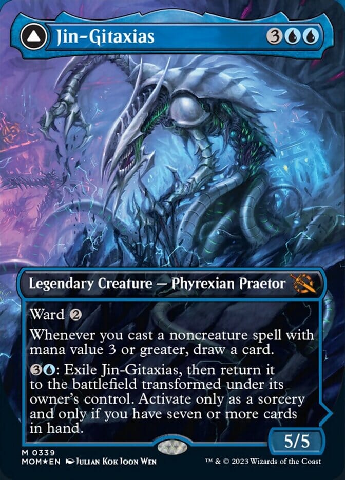 Jin-Gitaxias // The Great Synthesis (Borderless Alternate Art) [March of the Machine] MTG Single Magic: The Gathering  | Multizone: Comics And Games