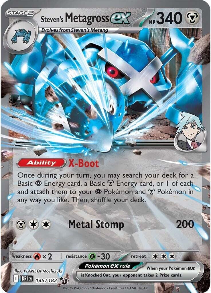 Steven's Metagross ex (145/182) [Scarlet & Violet: Destined Rivals] Pokemon Single Pokémon  | Multizone: Comics And Games