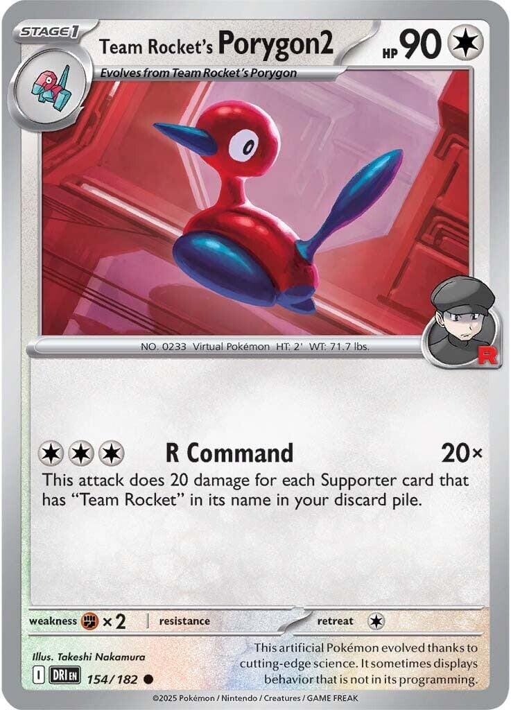 Team Rocket's Porygon2 (154/182) [Scarlet & Violet: Destined Rivals] Pokemon Single Pokémon  | Multizone: Comics And Games