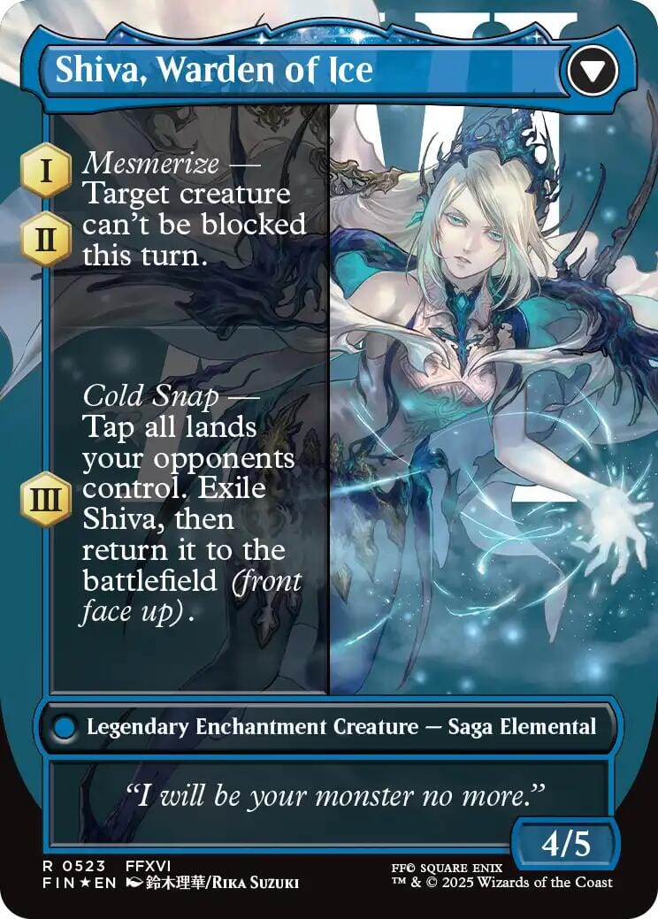 Jill, Shiva's Dominant // Shiva, Warden of Ice (Borderless) (Surge Foil) [FINAL FANTASY] MTG Single Magic: The Gathering  | Multizone: Comics And Games