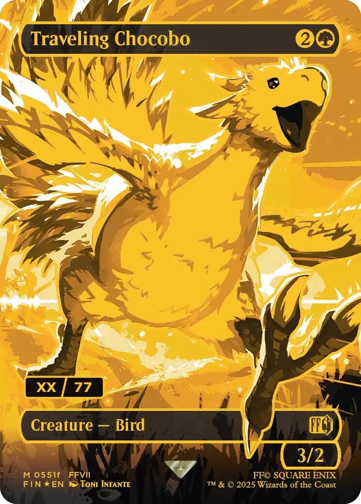 Traveling Chocobo (Borderless) (Serial Numbered) [FINAL FANTASY] MTG Single Magic: The Gathering  | Multizone: Comics And Games