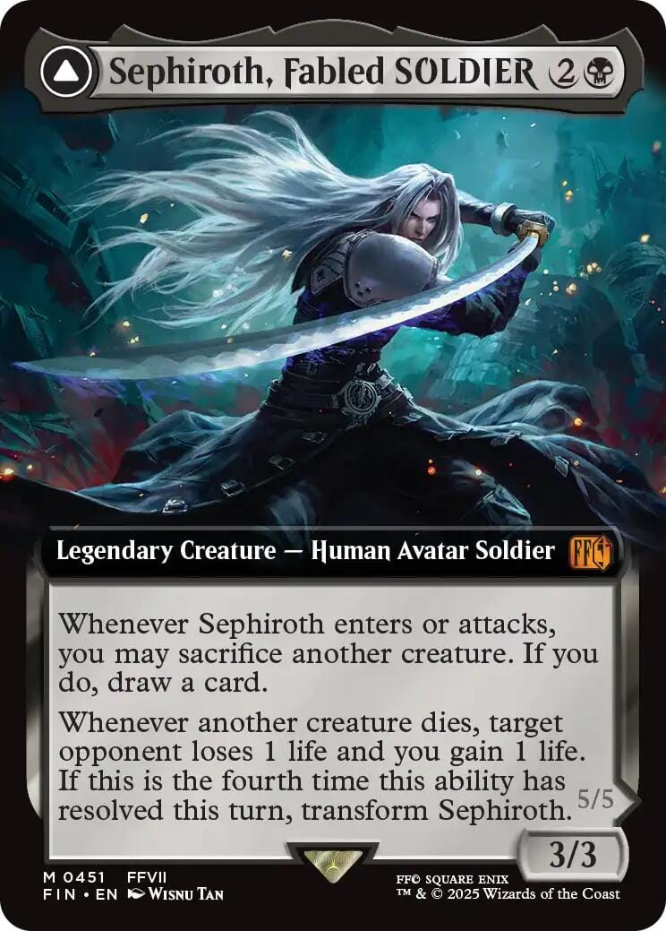 Sephiroth, Fabled SOLDIER // Sephiroth, One-Winged Angel (Extended Art) [FINAL FANTASY] MTG Single Magic: The Gathering  | Multizone: Comics And Games