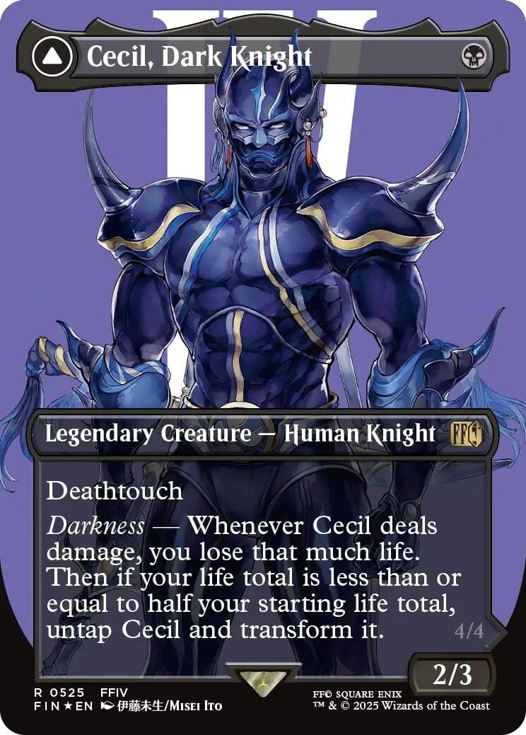 Cecil, Dark Knight // Cecil, Redeemed Paladin (Borderless) (Surge Foil) [FINAL FANTASY] MTG Single Magic: The Gathering  | Multizone: Comics And Games