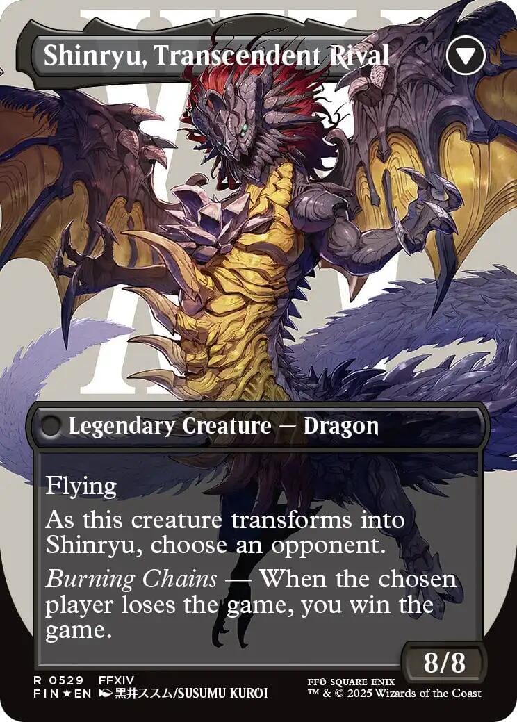 Zenos yae Galvus // Shinryu, Transcendent Rival (Borderless) (Surge Foil) [FINAL FANTASY] MTG Single Magic: The Gathering  | Multizone: Comics And Games