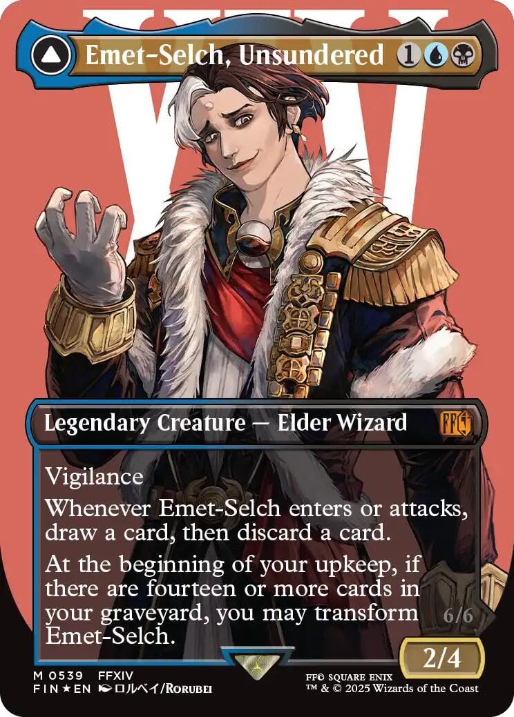 Emet-Selch, Unsundered // Hades, Sorcerer of Eld (Borderless) (Surge Foil) [FINAL FANTASY] MTG Single Magic: The Gathering  | Multizone: Comics And Games