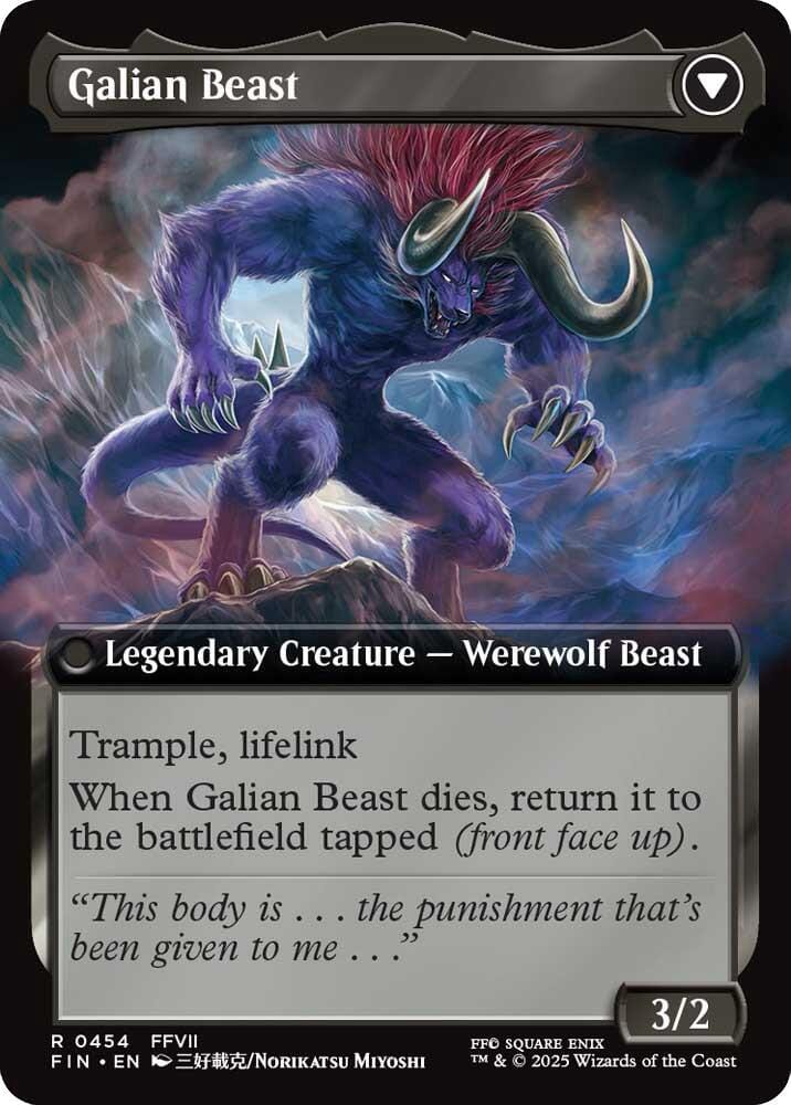 Vincent Valentine // Galian Beast (Extended Art) [FINAL FANTASY] MTG Single Magic: The Gathering  | Multizone: Comics And Games