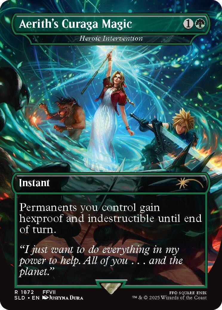 Aerith's Curaga Magic - Heroic Intervention [Secret Lair Drop Series] MTG Single Magic: The Gathering  | Multizone: Comics And Games
