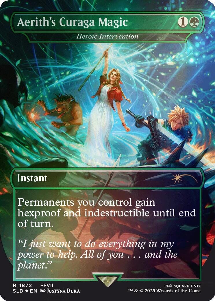 Aerith's Curaga Magic - Heroic Intervention (Rainbow Foil) [Secret Lair Drop Series] MTG Single Magic: The Gathering  | Multizone: Comics And Games