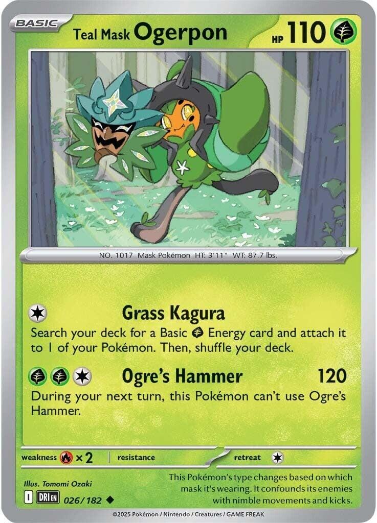 Teal Mask Ogerpon (026/182) [Scarlet & Violet: Destined Rivals] Pokemon Single Pokémon  | Multizone: Comics And Games