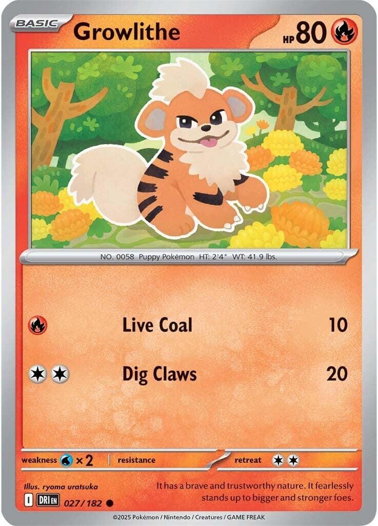 Growlithe (027/182) [Scarlet & Violet: Destined Rivals] Pokemon Single Pokémon  | Multizone: Comics And Games