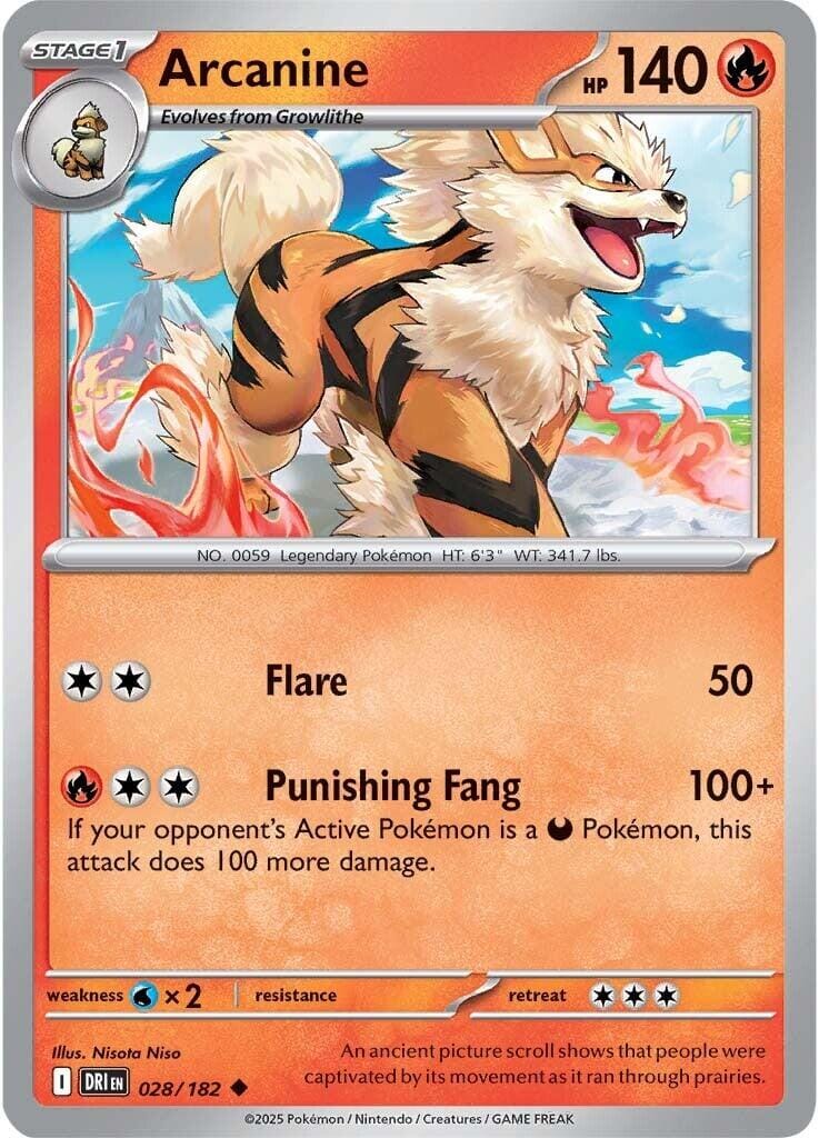 Arcanine (028/182) [Scarlet & Violet: Destined Rivals] Pokemon Single Pokémon  | Multizone: Comics And Games