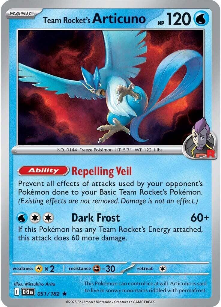Team Rocket's Articuno (051/182) [Scarlet & Violet: Destined Rivals] Pokemon Single Pokémon  | Multizone: Comics And Games