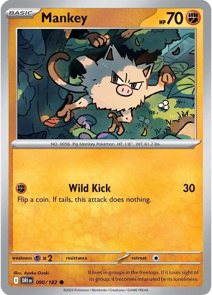 Mankey (090/182) [Scarlet & Violet: Destined Rivals] Pokemon Single Pokémon  | Multizone: Comics And Games