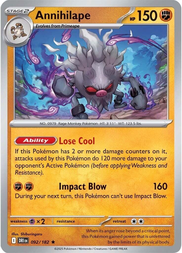 Annihilape (092/182) [Scarlet & Violet: Destined Rivals] Pokemon Single Pokémon  | Multizone: Comics And Games