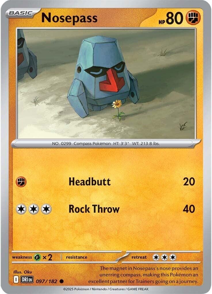 Nosepass (097/182) [Scarlet & Violet: Destined Rivals] Pokemon Single Pokémon  | Multizone: Comics And Games