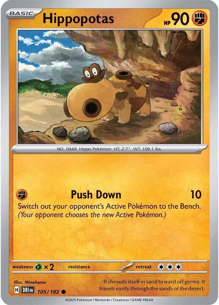 Hippopotas (105/182) [Scarlet & Violet: Destined Rivals] Pokemon Single Pokémon  | Multizone: Comics And Games
