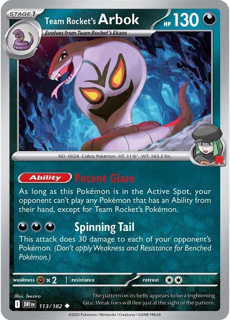Team Rocket's Arbok (113/182) [Scarlet & Violet: Destined Rivals] Pokemon Single Pokémon  | Multizone: Comics And Games