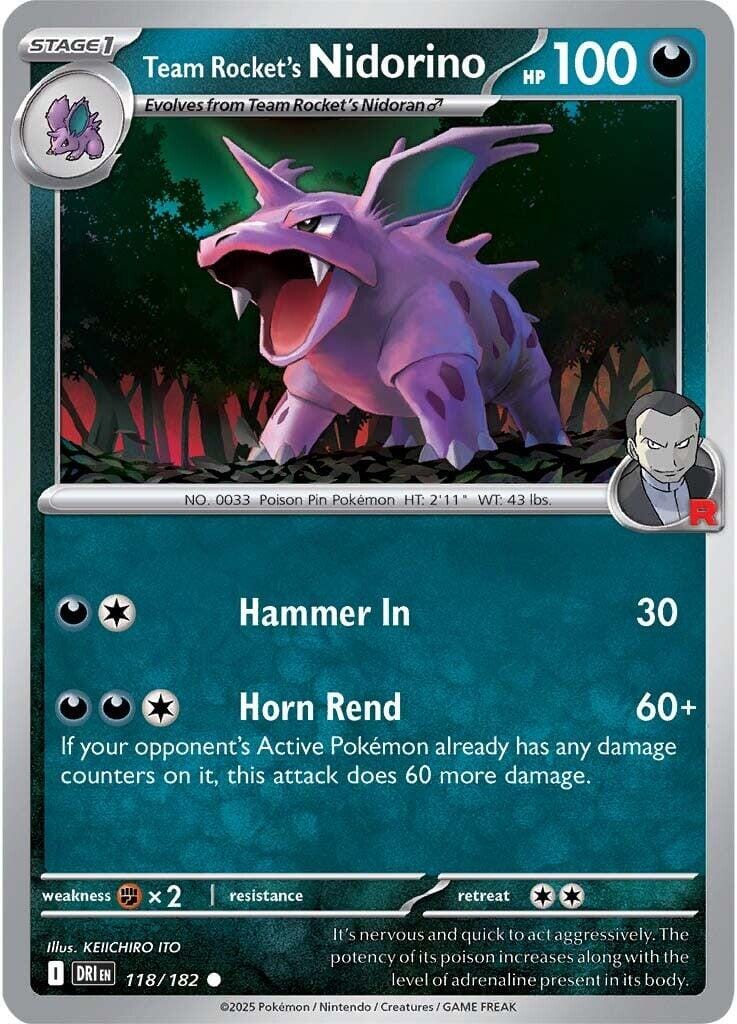 Team Rocket's Nidorino (118/182) [Scarlet & Violet: Destined Rivals] Pokemon Single Pokémon  | Multizone: Comics And Games