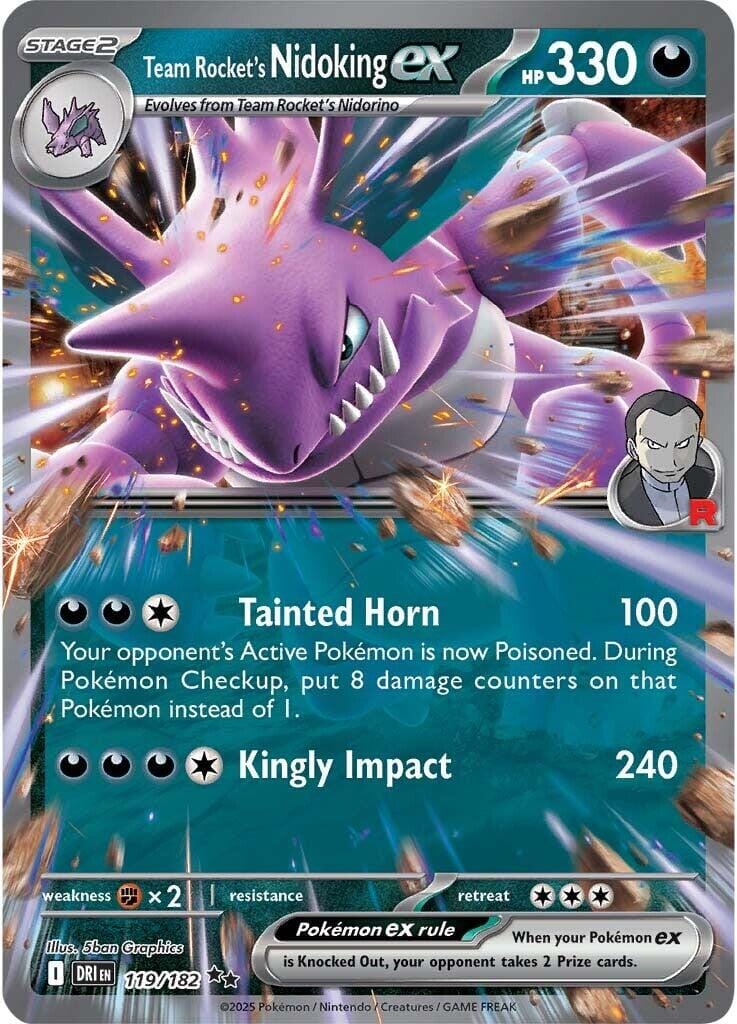 Team Rocket's Nidoking ex (119/182) [Scarlet & Violet: Destined Rivals] Pokemon Single Pokémon  | Multizone: Comics And Games