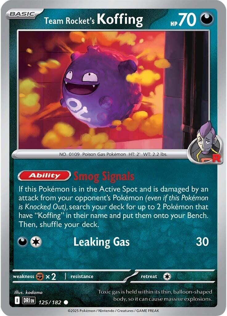 Team Rocket's Koffing (125/182) [Scarlet & Violet: Destined Rivals] Pokemon Single Pokémon  | Multizone: Comics And Games