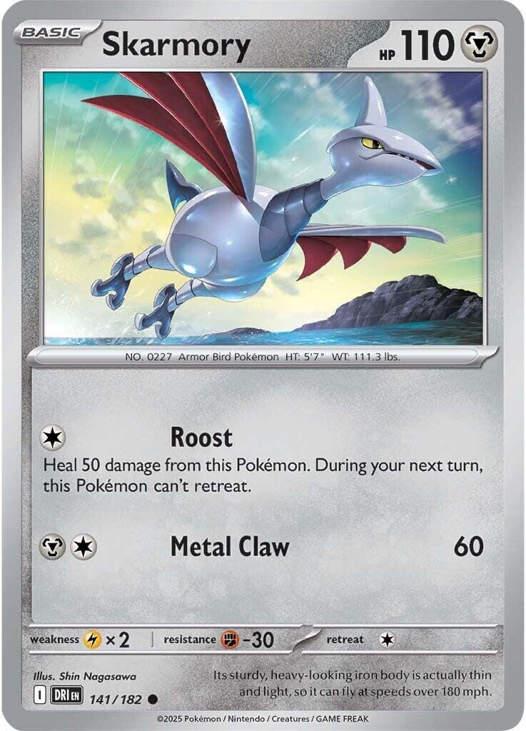 Skarmory (141/182) [Scarlet & Violet: Destined Rivals] Pokemon Single Pokémon  | Multizone: Comics And Games