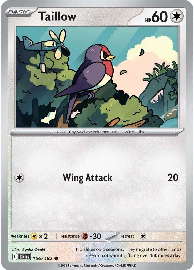 Taillow (156/182) [Scarlet & Violet: Destined Rivals] Pokemon Single Pokémon  | Multizone: Comics And Games