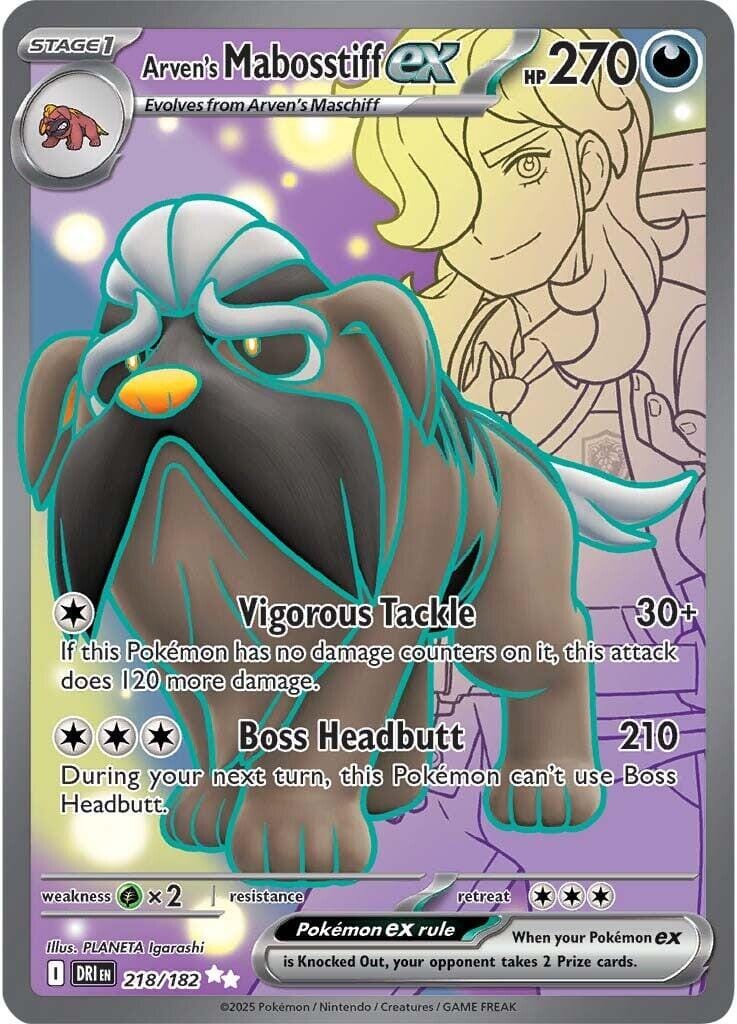 Arven's Mabosstiff ex (218/182) [Scarlet & Violet: Destined Rivals] Pokemon Single Pokémon  | Multizone: Comics And Games