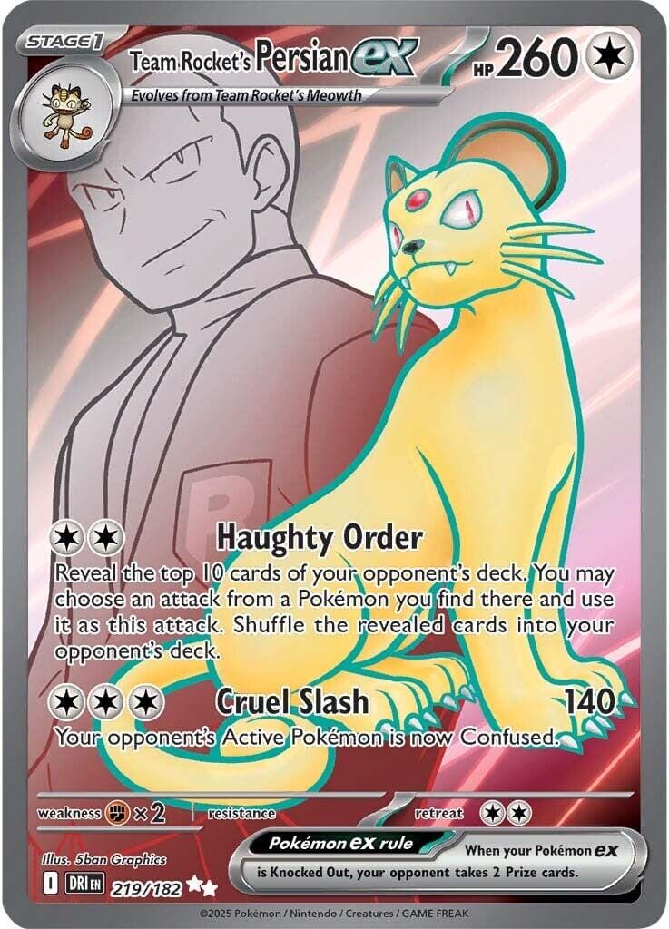 Team Rocket's Persian ex (219/182) [Scarlet & Violet: Destined Rivals] Pokemon Single Pokémon  | Multizone: Comics And Games