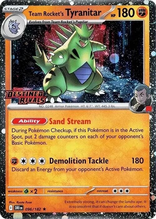 Team Rocket's Tyranitar (096/182) (Destined Rivals Stamp) [Scarlet & Violet: Destined Rivals] Pokemon Single Pokémon  | Multizone: Comics And Games
