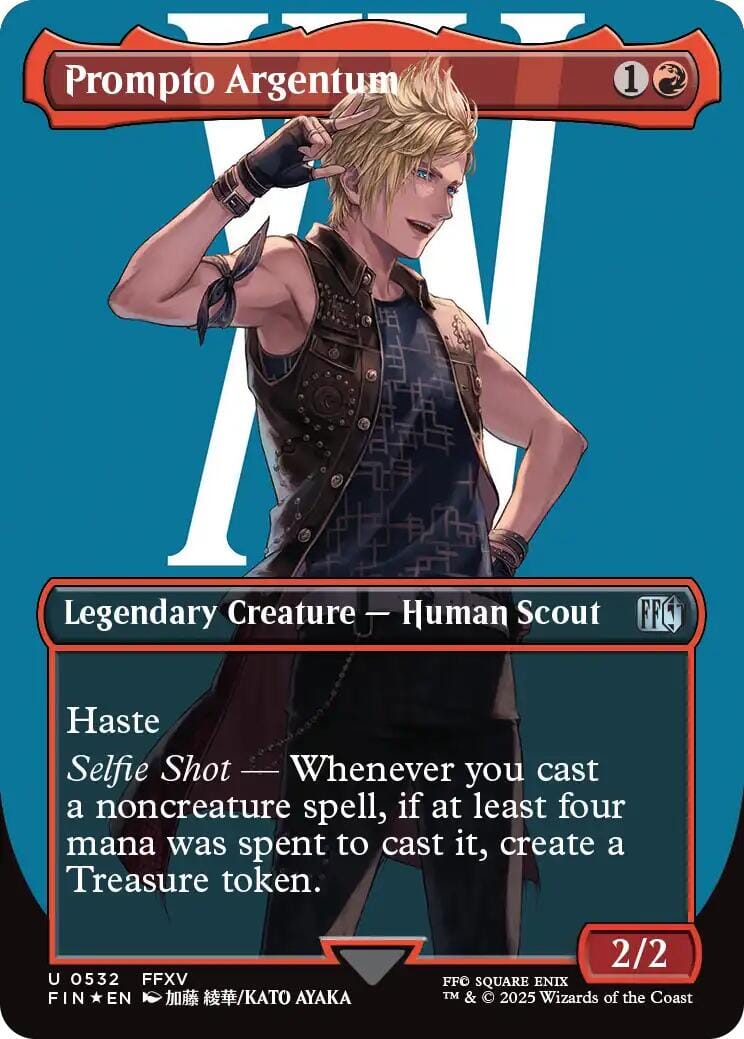 Prompto Argentum (Borderless) (Surge Foil) [FINAL FANTASY] MTG Single Magic: The Gathering  | Multizone: Comics And Games
