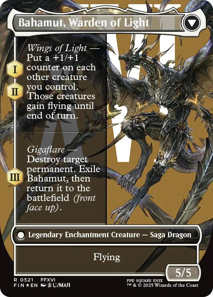 Dion, Bahamut's Dominant // Bahamut, Warden of Light (Borderless) (Surge Foil) [FINAL FANTASY] MTG Single Magic: The Gathering  | Multizone: Comics And Games