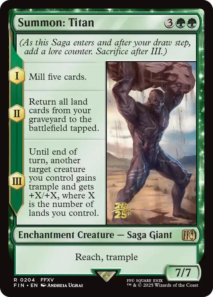 Summon: Titan [FINAL FANTASY Prerelease Promo] MTG Single Magic: The Gathering  | Multizone: Comics And Games